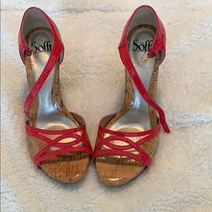 Sandals, Sofft Size 7.5, Pink and Cork